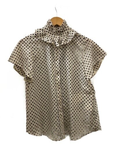 商品画像：デシンドット/半袖ブラウス/2/ポリエステル/BEG/ドット/212310-13-350-12-020 1