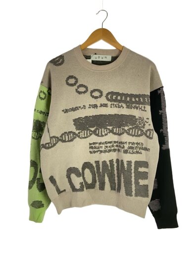 商品画像：jacquard cotton crewneck sweater/ニット・セーター(厚手)/1/コットン/BEG/ 1