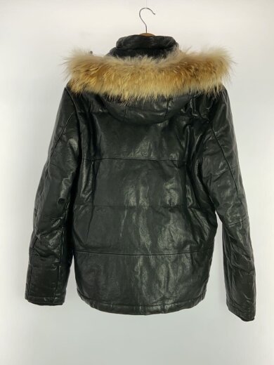 商品画像：ダウンジャケット/L/羊革/ブラック 2