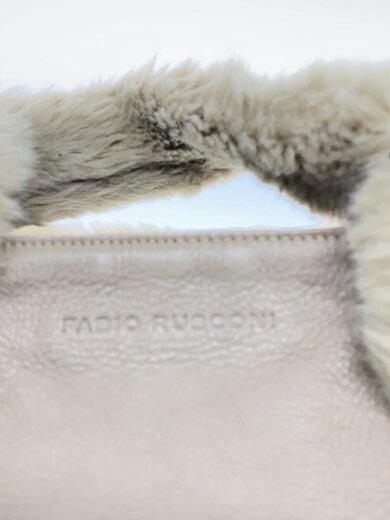 商品画像：ファーハンドル/ハンドバッグ/レザー/BEG/無地 5