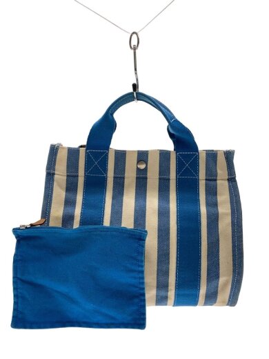 商品画像：カンヌPM/ハンドバッグ/キャンバス/BLU/ストライプ 1