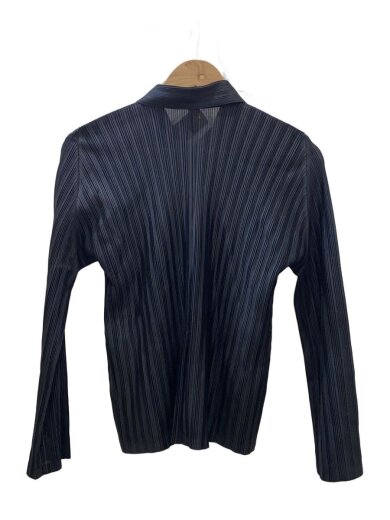 商品画像：プリーツシャツ/長袖シャツ/3/ポリエステル/BLK/無地/PP73-FJ343 2