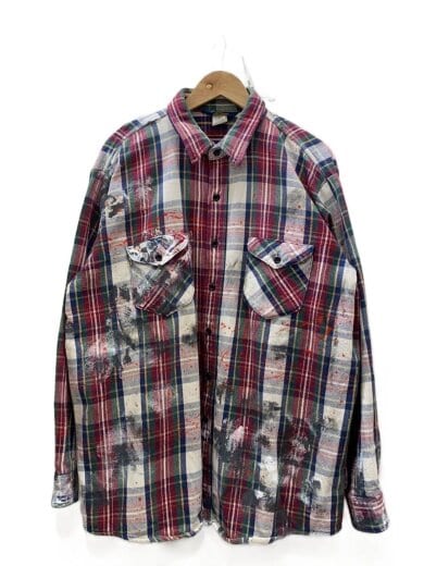 商品画像：80s/ペンキ/ネルシャツ/--/--/マルチカラー/チェック 1