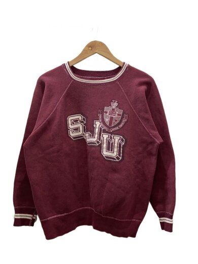商品画像：60s/セントジョーンズ大学/ラグラン/カレッジ/フロッキープリント/スウェット/BRD 1