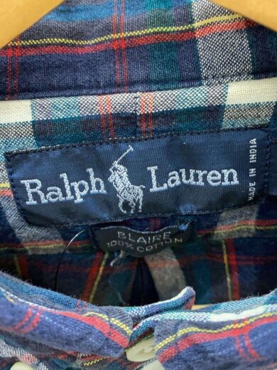 商品画像：90s/BLAIR/タータン/長袖シャツ/M/コットン/NVY/チェック 3