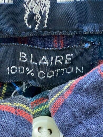 商品画像：90s/BLAIR/タータン/長袖シャツ/M/コットン/NVY/チェック 5