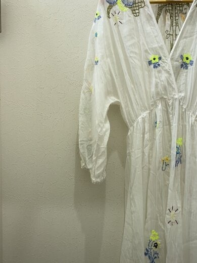 商品画像：長袖ワンピース/2/コットン/WHT/総柄/12332 6