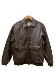 90s/A-2/韓国製/レザージャケット・ブルゾン/42/レザー/BRW/無地