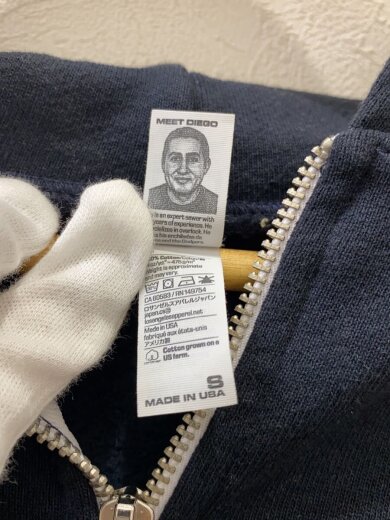 商品画像：ジップパーカー/S/コットン/BLK 4