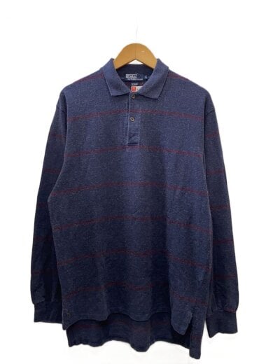 商品画像：80-90s/USA製/長袖シャツ/L/コットン/NVY/ボーダー 1