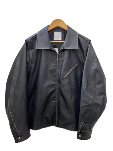 商品画像：グランジシンセティックレザーZIPブルゾン/M/レザー/BLK/LUZ2051107A0004 1