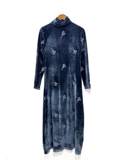 商品画像：2way Velvet Embroidery Dres/sahara/長袖ワンピース/--/ポリエステル/NVY 1