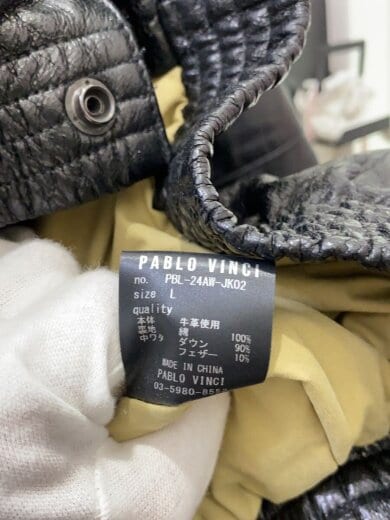 商品画像：PABLO VINCI/Leather down jacket 2/L/牛革/BLK 4
