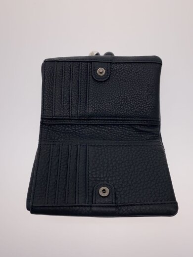 商品画像：2つ折り財布/レザー/BLK/無地/レディース// 4
