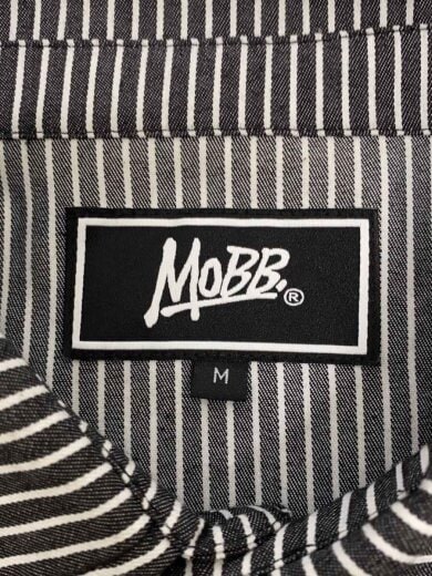 商品画像：長袖シャツ/M/コットン/BLK/ストライプ/MOBB-SASAK36 3