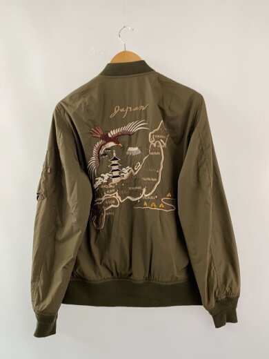 商品画像：スカジャン/L/ナイロン/KHK/無地/ta1229-021// 2
