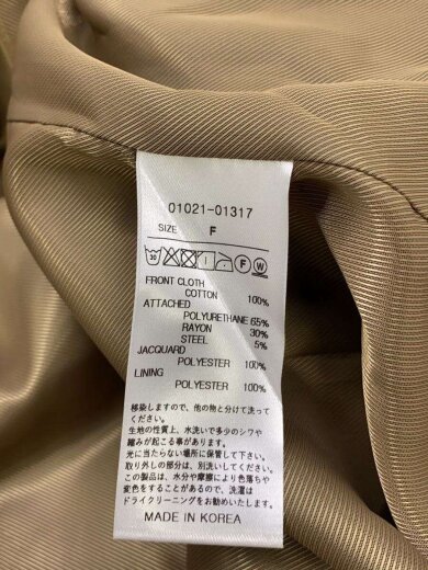 商品画像：トレンチコート/FREE/コットン/KHK/無地/01021-01317// 5