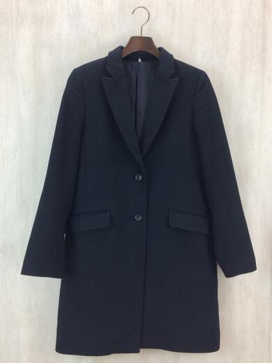 画像：無印良品Size:M/BLK/チェスターコート/ウール/カシミヤ混/無地1