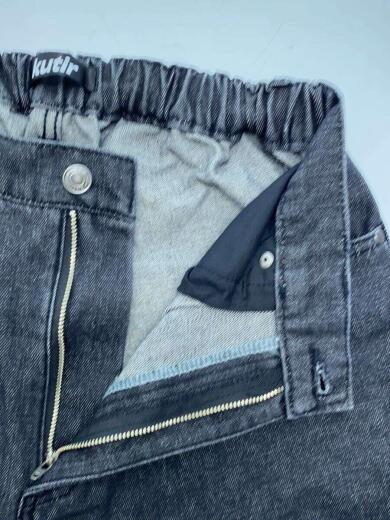 画像：kutirワイドデニムイージーパンツ/ジーンズ/M/コットン/ブラックデニム/KT22185BW3