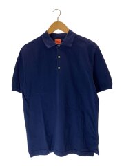 コットンニットポロシャツ/M/ネイビー/無地