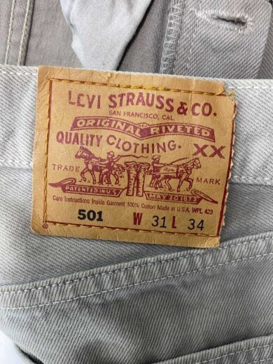 商品画像：90s/ボタン裏553/USA製/デニム/ジーンズ/ストレートパンツ/31/コットン/グレー/501 4