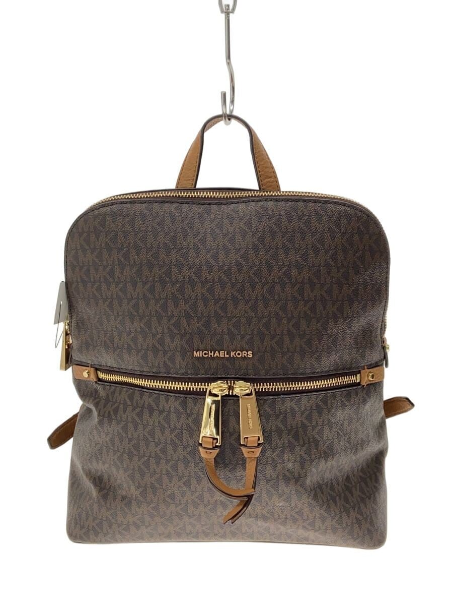 MICHAEL KORS / Rhea Medium/シグネチャー/リュック/PVC/ブラウン/総柄/30H6GEZB2V