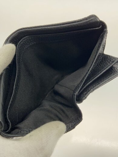 商品画像：PEZ×perche×ear/刺しゅう折り財布/2つ折り財布/レザー/ブラック 6