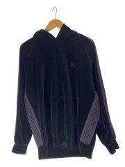 Track Hoody-C/Pe Velour/トラックフーディ/パーカー/L/ベロア/ブラック/J0228