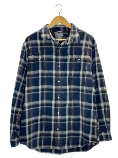 画像：Carharttチェックネルシャツ/スナップボタン/L/コットン/ネイビー/101296 4121