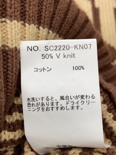 商品画像：V neck/50％ FUCK YOU 50％ MISS YOU/ニット/L/ブラウン/SC2220-KN07 4