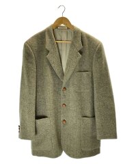 ヘリンボーン/3B/テーラードジャケット/L/ウール/BEG