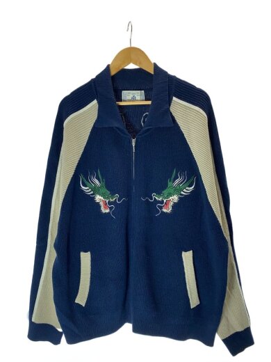 商品画像：TASTE by KNIT/Knit embroidery sukajan/M/アクリル/NVY/LE130001TN 1