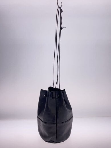 商品画像：DRAW STRINGS POUCH/巾着バッグ/レザー/ブラック 3