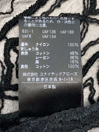 商品画像：タグ付/別注/エンブロイダリースリットスリーブロングシャツ/FREE/BLK/8721-216-0013// 4