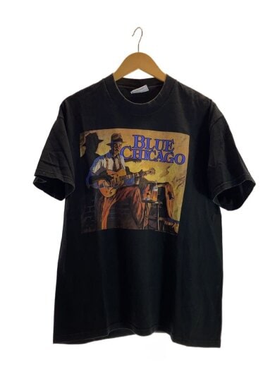 商品画像：90s/USA製/BLUE CHICAGO/Tシャツ/L/コットン/ブラック 1