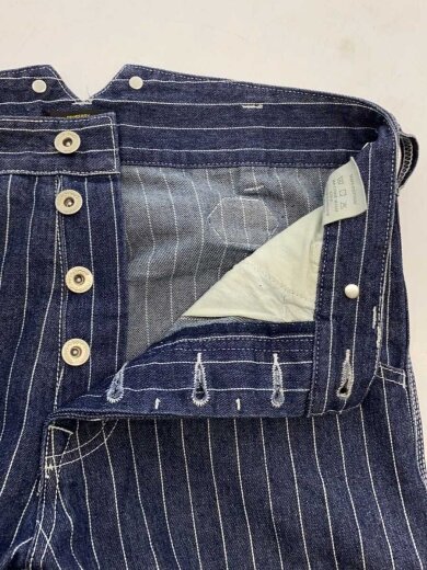 商品画像：デニムペインターパンツ/ストライプ/シンチバック/サスペンダーボタン/S/コットン/インディゴ 3