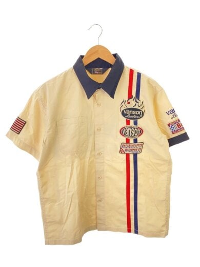 商品画像：ツイル レーシングシャツ/半袖シャツ/XL/コットン/ベージュ/NVSS-901 1