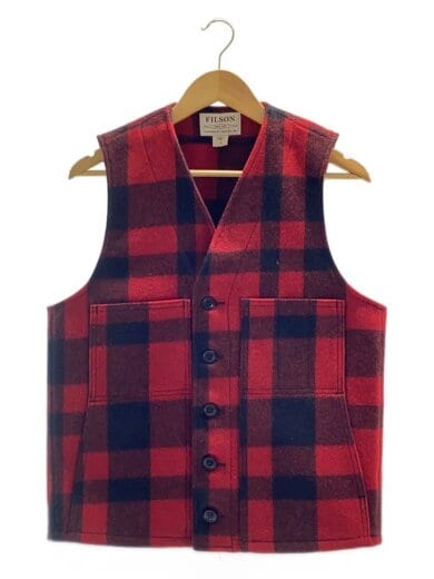 商品画像：ベスト/S/ウール/RED/チェック/8039-45-70002 1