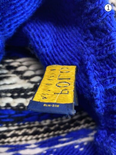 商品画像：ノルディック柄/ニット・セーター/L/ウール/総柄/ブルー×ブラック/0105861 6