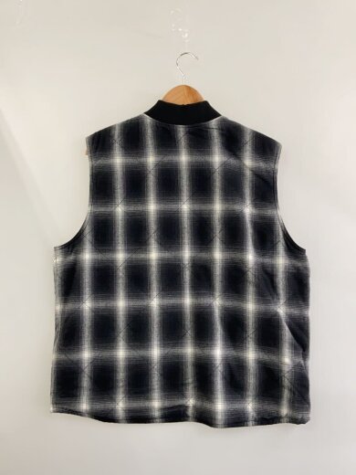 商品画像：OMBRE PLAID REVERSIBLE VEST/リバーシブルベスト/L/BLK/101233021005// 2