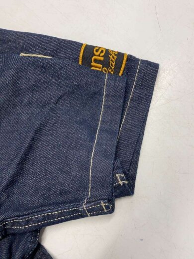 商品画像：イーグル/ジップアップデニムシャツ/刺繍/半袖シャツ/L/コットン/インディゴ/NVSS-805// 6
