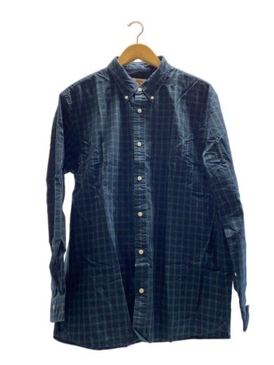 商品画像：タグ付/ブラックウォッチ/ボタンダウン/長袖シャツ/XL/コットン/ネイビー×グリーン/チェック// 1