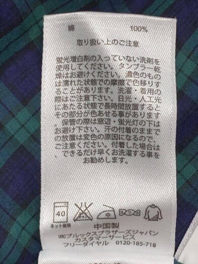 商品画像：タグ付/ブラックウォッチ/ボタンダウン/長袖シャツ/XL/コットン/ネイビー×グリーン/チェック// 4