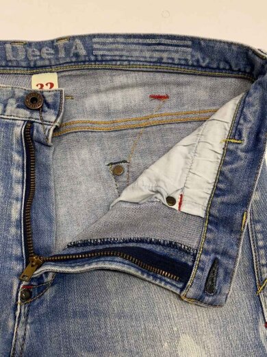 商品画像：ATHLETE SLIM BOLT/ブリーチ加工/ストレッチデニム/32/コットン/ブルー/DTA-008 3