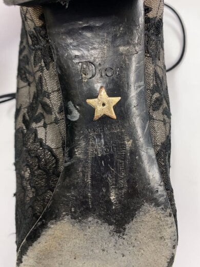 画像：Christian Dior箱有/NAUGHTILY-D/レース/花柄/ショートブーツ/36/BLK/スウェード5