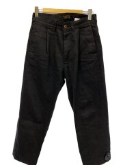 THE AMERICAN WANNABE/タック/ドーナツボタン/ワイドパンツ/30/コットン/BLK/無地