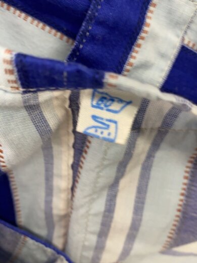 商品画像：50s-60s/ユーロ/パジャマシャツ/長袖シャツ/48/コットン/BLU/ストライプ 4