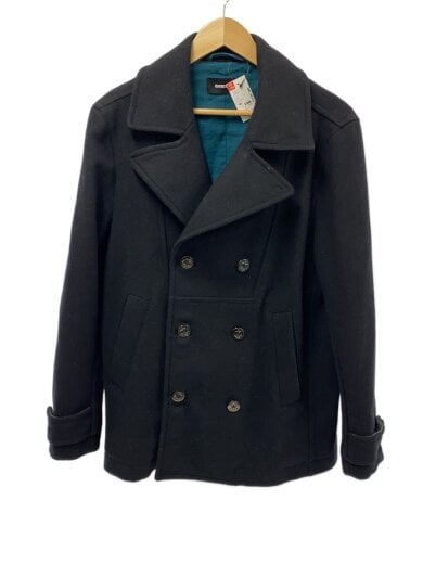 商品画像：Pコート型ジャケット/ジャケット/M/ウール/BLK/無地 1