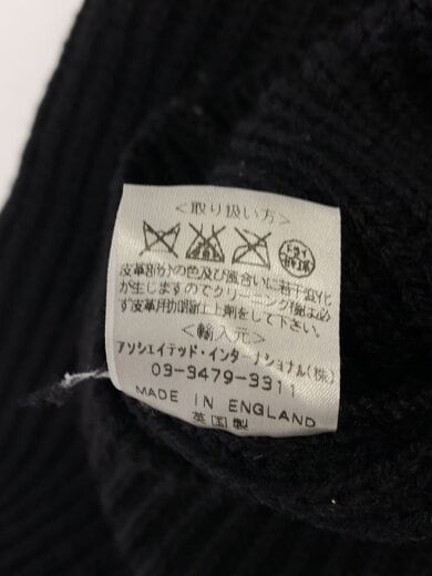 商品画像：レザーエルボーパッチ/ニット・セーター(厚手)/--/ウール/BLK/無地 6