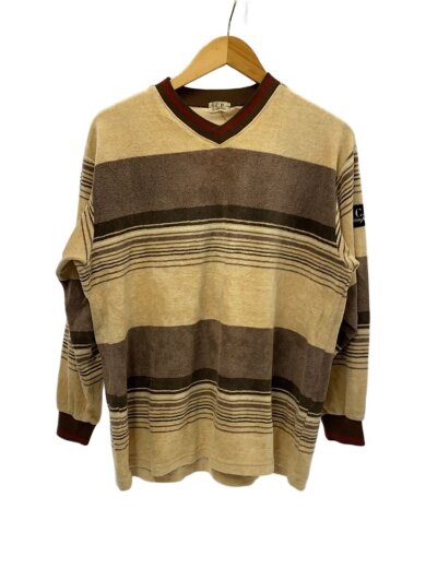 商品画像：80s/OLD/パイル地/長袖Tシャツ/--/--/BEG/ボーダー 1